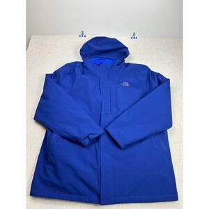The North Face Mens Royal Blue Hooded Full Zip Jacket Coat 3X Big & Tall